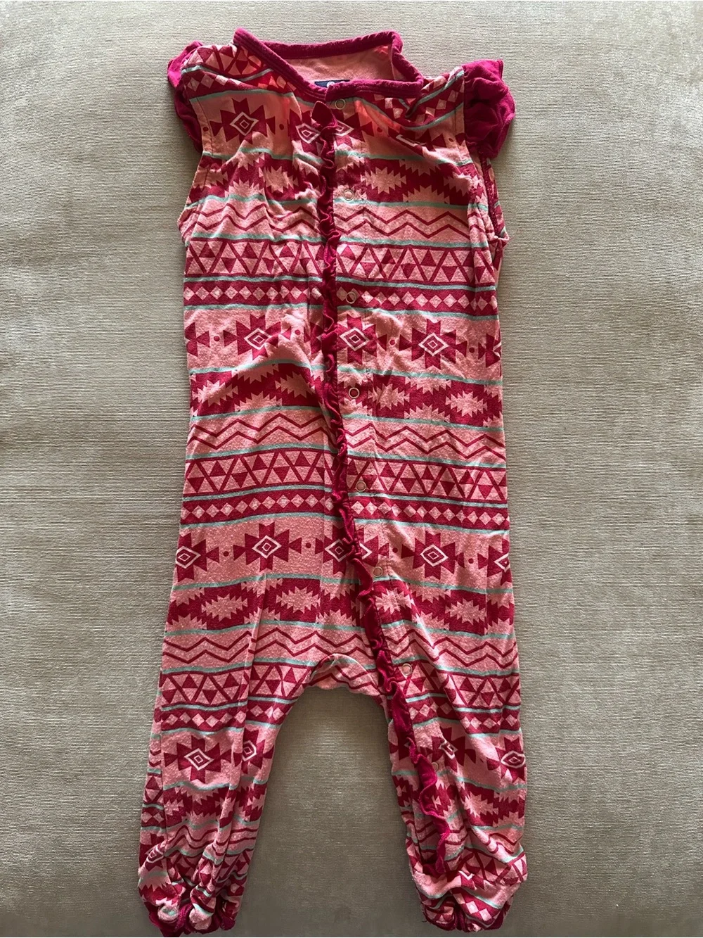 Kickee Pants Pink Aztec Print One-Piece Romper